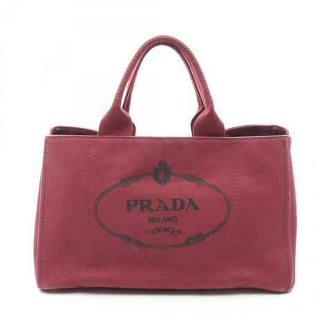 PRADA Canapa 手袋 BN1872 帆布 波爾多色 二手 女士