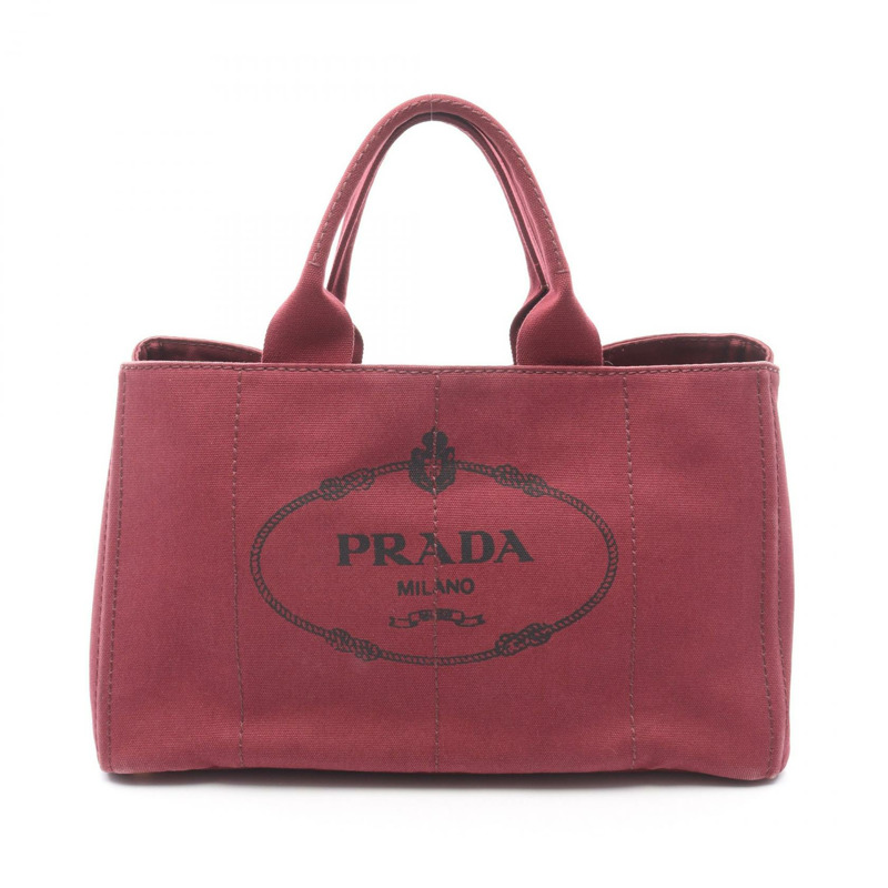 PRADA Canapa 手袋 BN1872 帆布 波爾多色 二手 女士-0