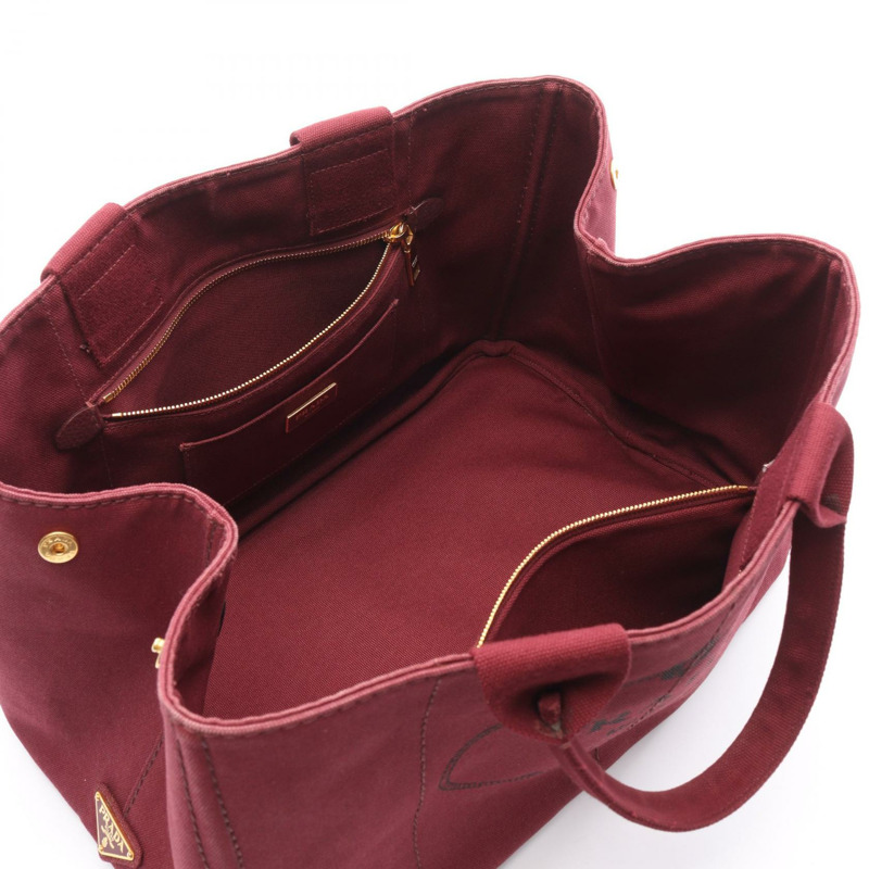 PRADA Canapa 手袋 BN1872 帆布 波爾多色 二手 女士-2