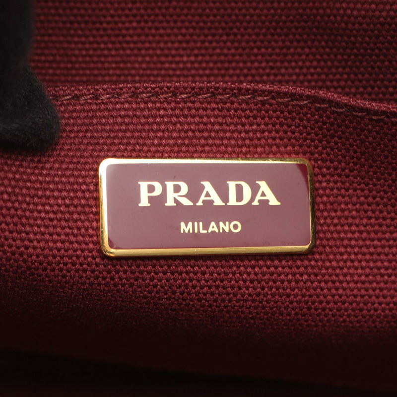 PRADA Canapa 手袋 BN1872 帆布 波爾多色 二手 女士-3