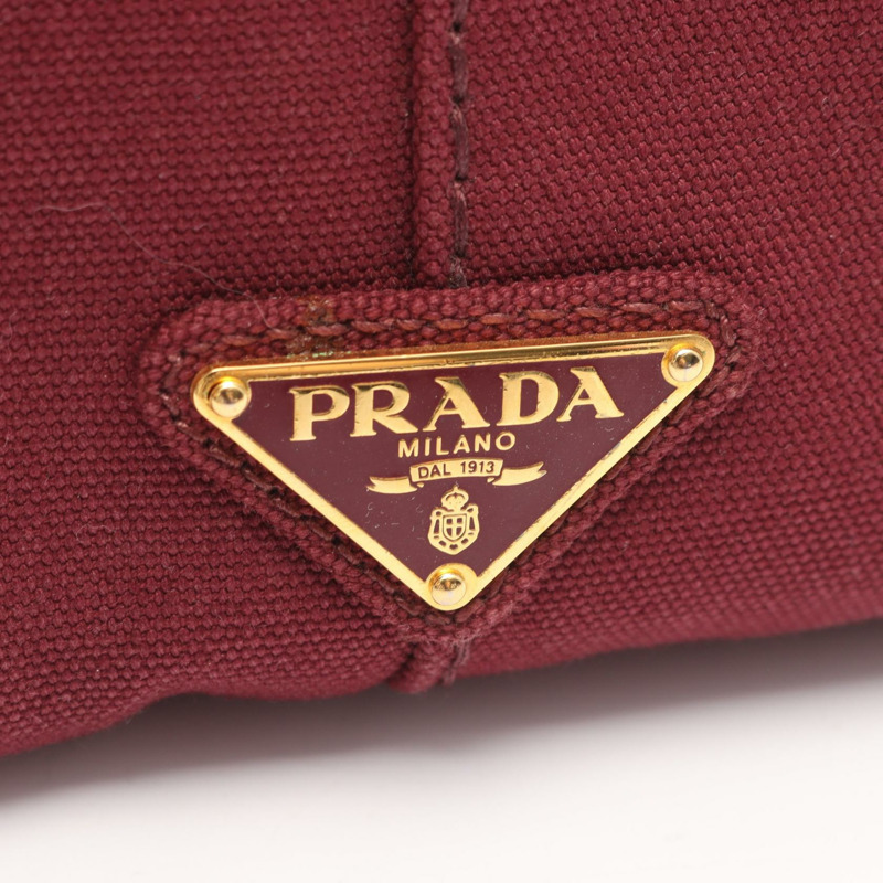 PRADA Canapa 手袋 BN1872 帆布 波爾多色 二手 女士-4