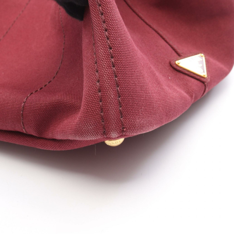 PRADA Canapa 手袋 BN1872 帆布 波爾多色 二手 女士-8