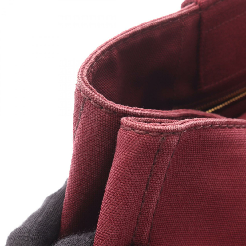 PRADA Canapa 手袋 BN1872 帆布 波爾多色 二手 女士-12