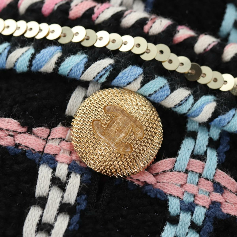 【日本直送】香奈兒 (CHANEL) 海軍藍斜紋軟呢半身裙 CC 正品 136320M-5