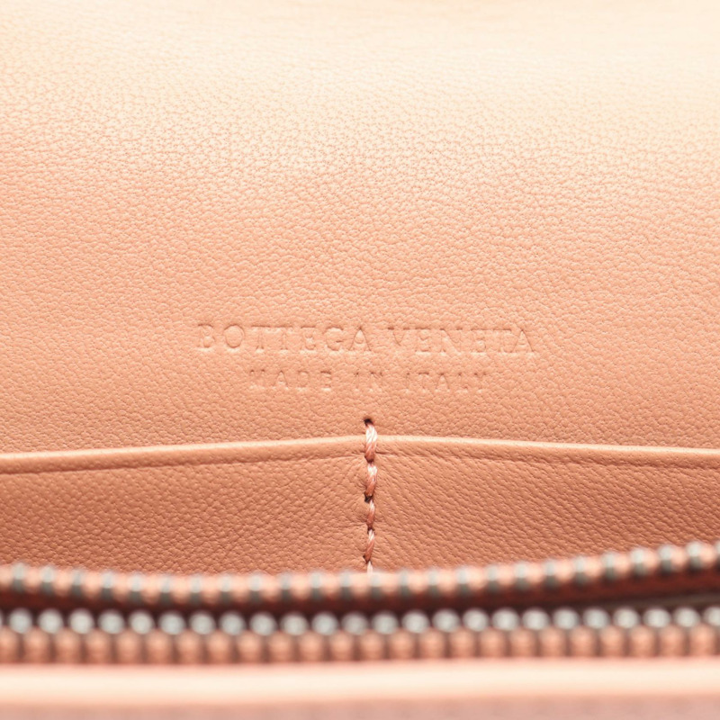 BOTTEGA VENETA Intrecciato 編織鏈條斜背包,皮革材質,紅色/粉紅色,二手 BV-3