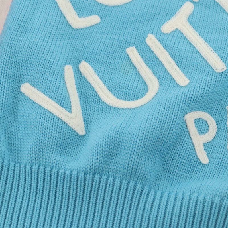 【日本直送】路易威登 Damier 針織羊毛衫外套,淺藍色,LV 正品,貨號 136318M-8