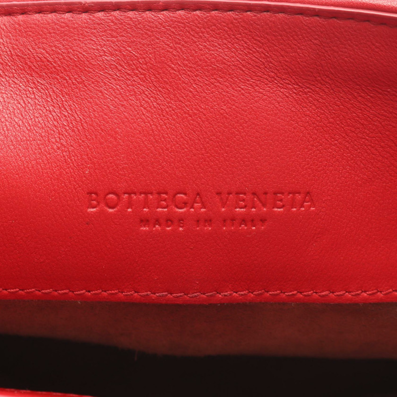 BOTTEGA VENETA Intrecciato 鏈條單肩包 皮革 紅色 二手 女款 BV-3
