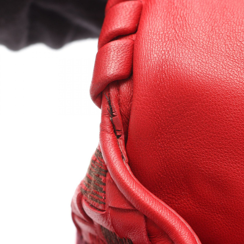 BOTTEGA VENETA Intrecciato 鏈條單肩包 皮革 紅色 二手 女款 BV-4