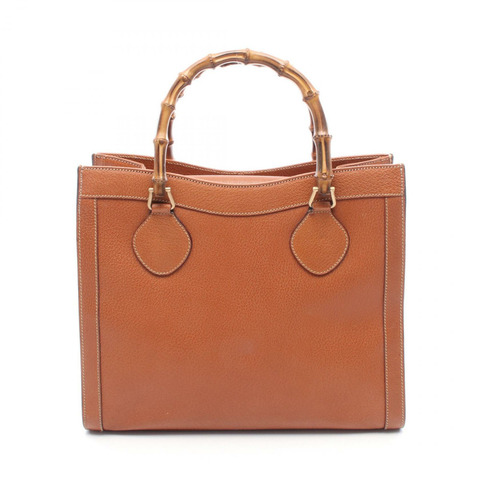 GUCCI Bamboo 手提包 002 0260 200110 皮革 棕色 二手 女士