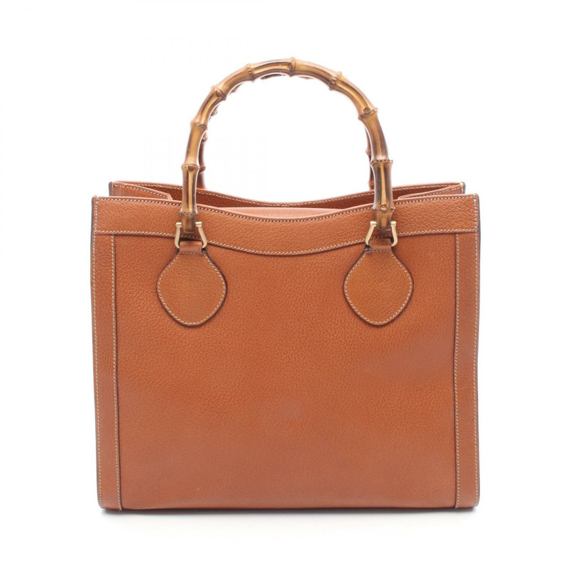 GUCCI Bamboo 手提包 002 0260 200110 皮革 棕色 二手 女士-0