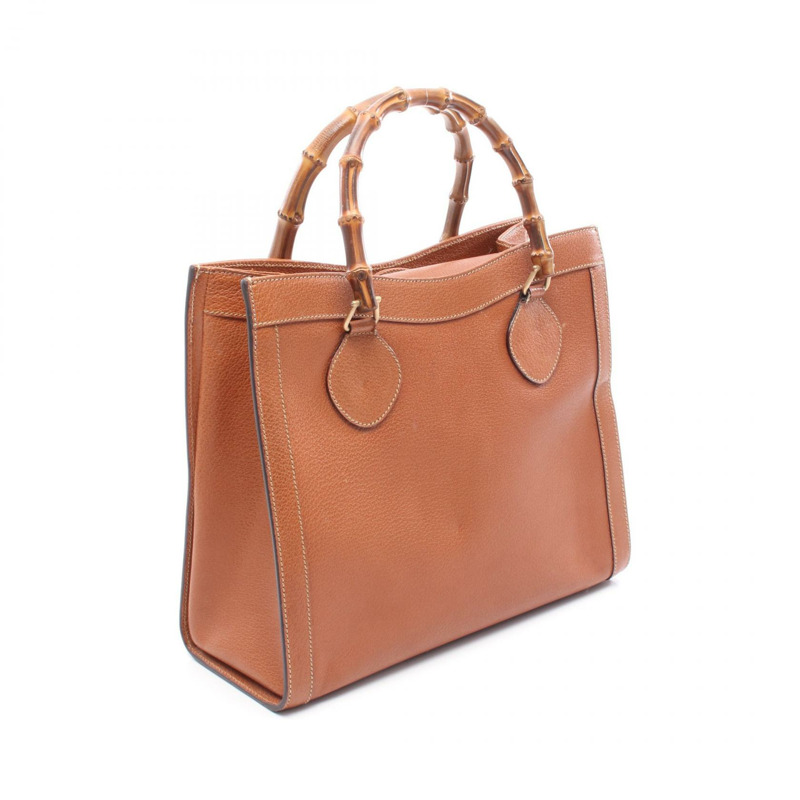 GUCCI Bamboo 手提包 002 0260 200110 皮革 棕色 二手 女士-1