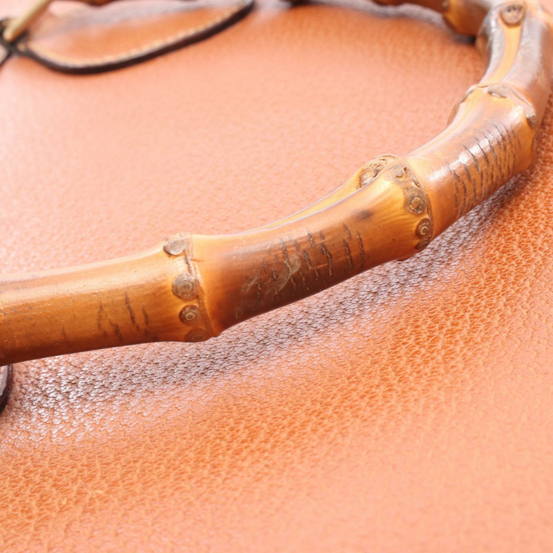 GUCCI Bamboo 手提包 002 0260 200110 皮革 棕色 二手 女士-8
