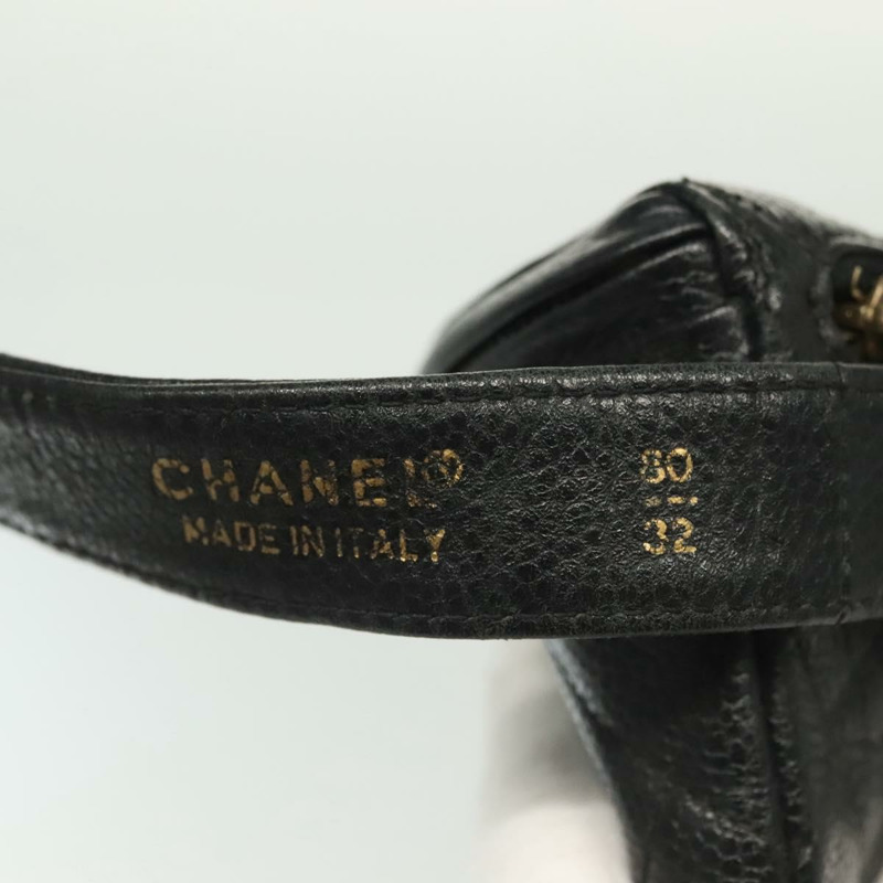 【日本直送】香奈兒 Matelasse 腰包 魚子醬色 黑金 CC 正品 142308-8