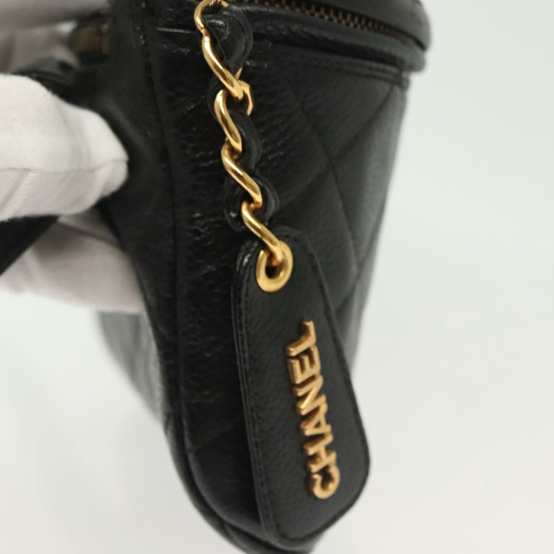 【日本直送】香奈兒 Matelasse 腰包 魚子醬色 黑金 CC 正品 142308-17