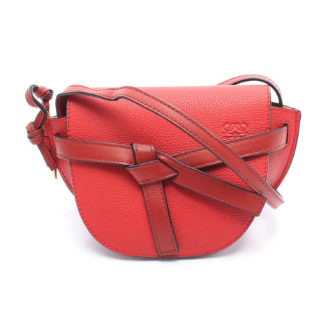 LOEWE gate bag mini 肩背包 斜背包 皮革 紅色 二手 女士