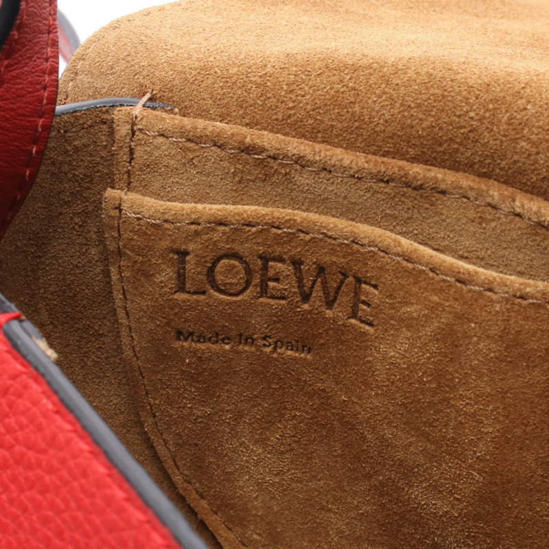 LOEWE gate bag mini 肩背包 斜背包 皮革 紅色 二手 女士-3