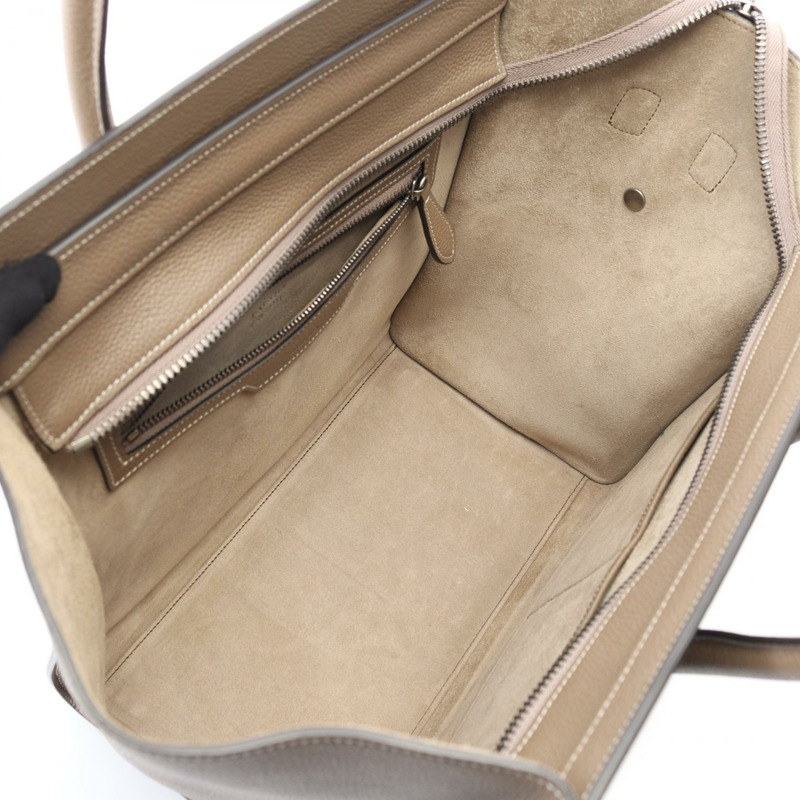 CELINE Luggage 迷你購物托特包 手提包 皮革 米色 二手 女士-2