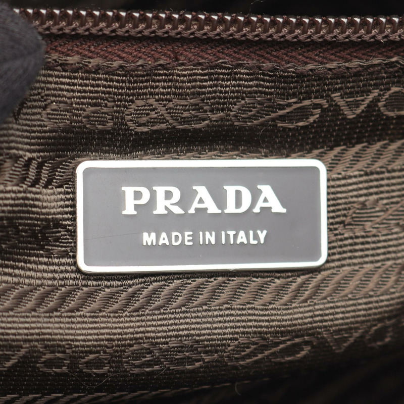 PRADA TESSUTO + VERNI 斜背包 BR0755 皮革 棕色 二手 女士-3