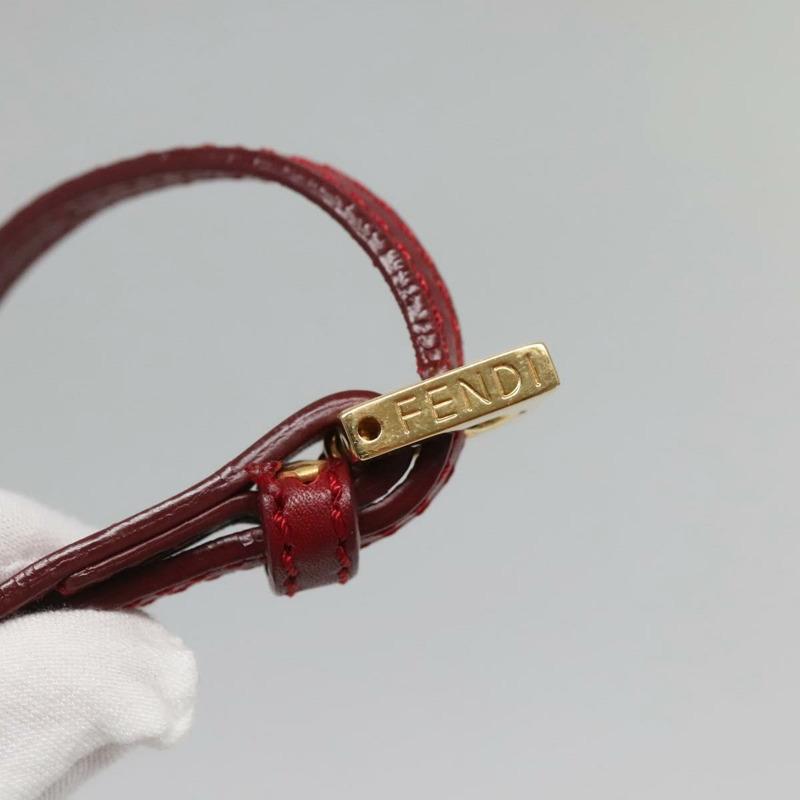 【日本直送】FENDI Zucchino 帆布 Mamma Baguette 單肩包 PVC 紅金 正品 142286V-9