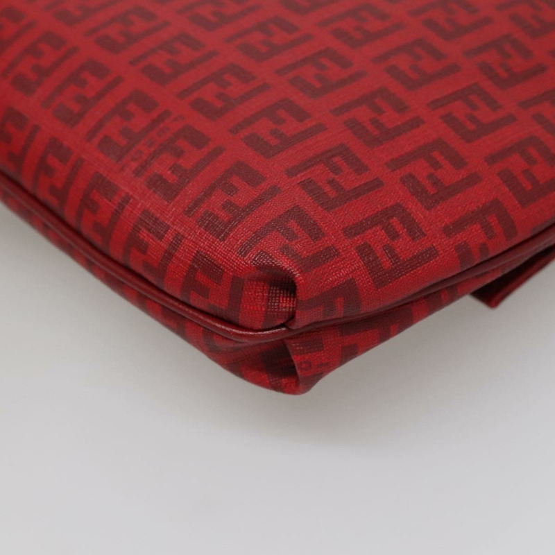 【日本直送】FENDI Zucchino 帆布 Mamma Baguette 單肩包 PVC 紅金 正品 142286V-14