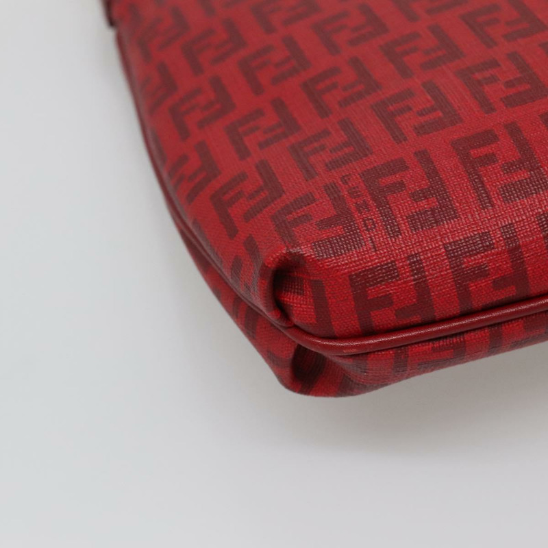 【日本直送】FENDI Zucchino 帆布 Mamma Baguette 單肩包 PVC 紅金 正品 142286V-15