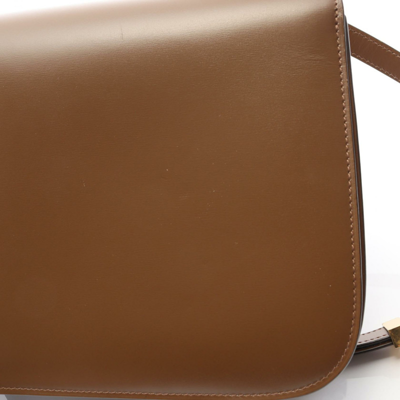 CELINE Classic Box 中型單肩包 皮革 棕色 二手 女款 GHW-5