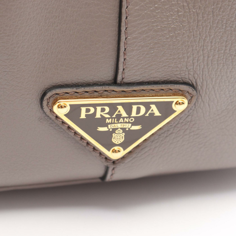 PRADA GLACE'CALF 單肩斜背包 1BA579 皮革 米色 二手 女士-4