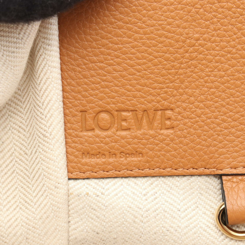 LOEWE HAMMOCK SMALL 單肩包 手提包 皮革 棕色 二手 女士-3