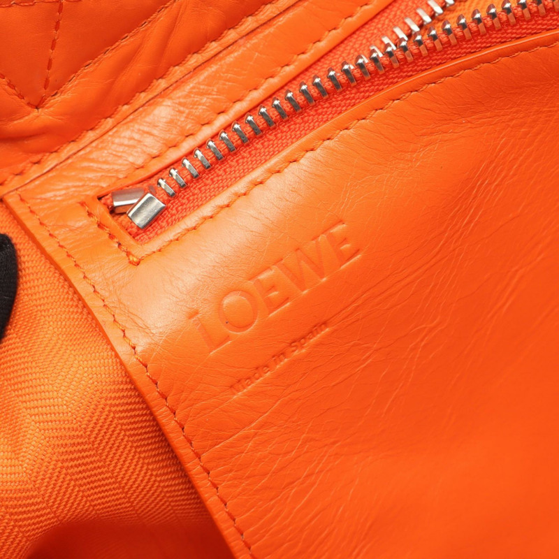 LOEWE Fold Shopper 手提包 單肩包 B507X23X01 紙小牛皮 橘色 二手-3