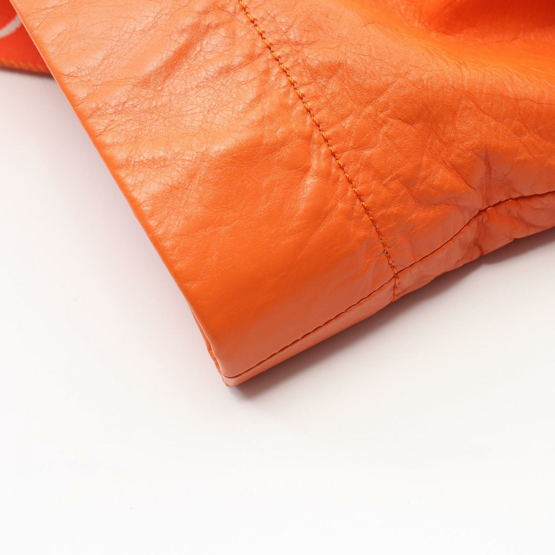 LOEWE Fold Shopper 手提包 單肩包 B507X23X01 紙小牛皮 橘色 二手-6
