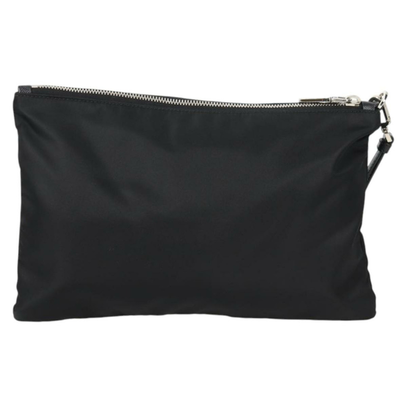 【日本直送】PRADA 手拿包 Saffiano 尼龍黑銀色正品 am9108V-1
