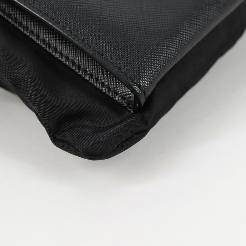 【日本直送】PRADA 手拿包 Saffiano 尼龍黑銀色正品 am9108V-6