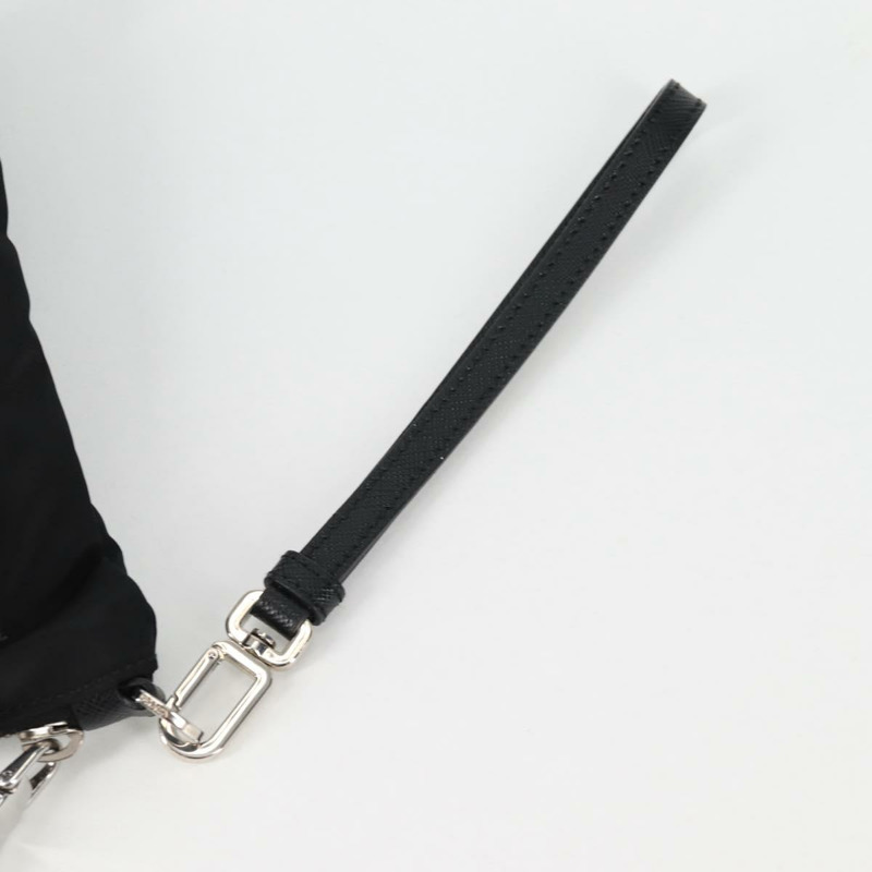 【日本直送】PRADA 手拿包 Saffiano 尼龍黑銀色正品 am9108V-7