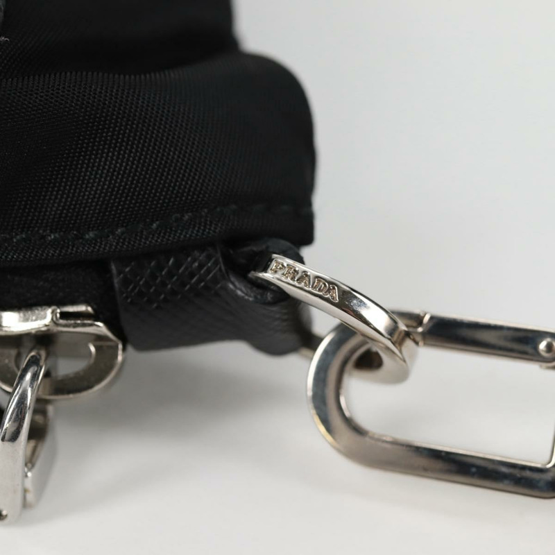 【日本直送】PRADA 手拿包 Saffiano 尼龍黑銀色正品 am9108V-8