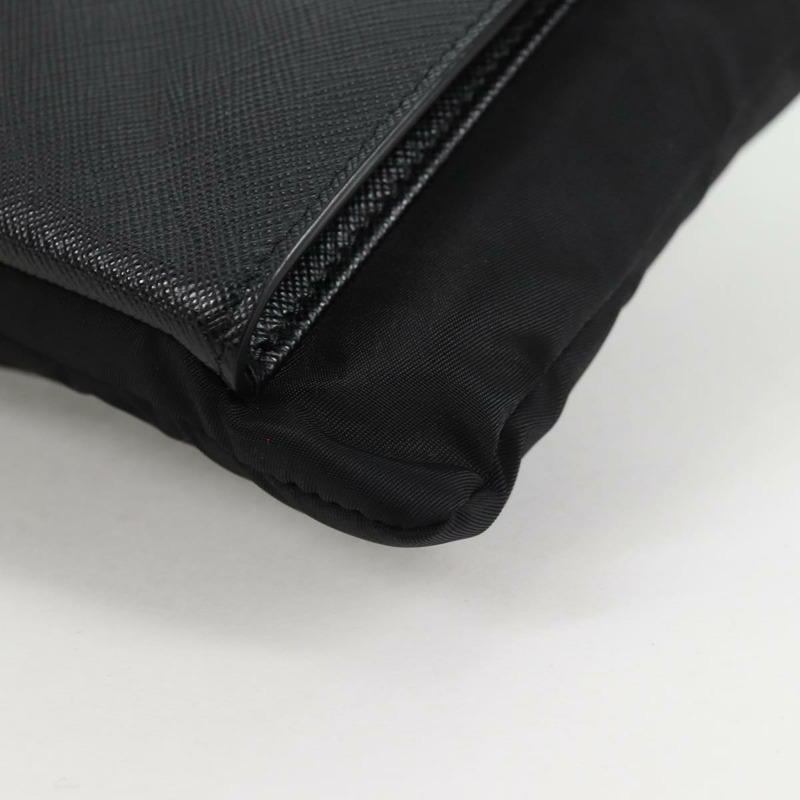 【日本直送】PRADA 手拿包 Saffiano 尼龍黑銀色正品 am9108V-13
