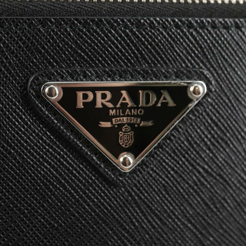 【日本直送】PRADA 手拿包 Saffiano 尼龍黑銀色正品 am9108V-16