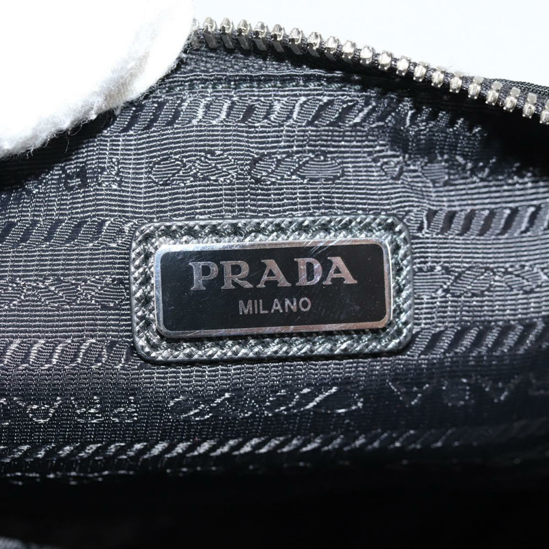 【日本直送】PRADA 手拿包 Saffiano 尼龍黑銀色正品 am9108V-18