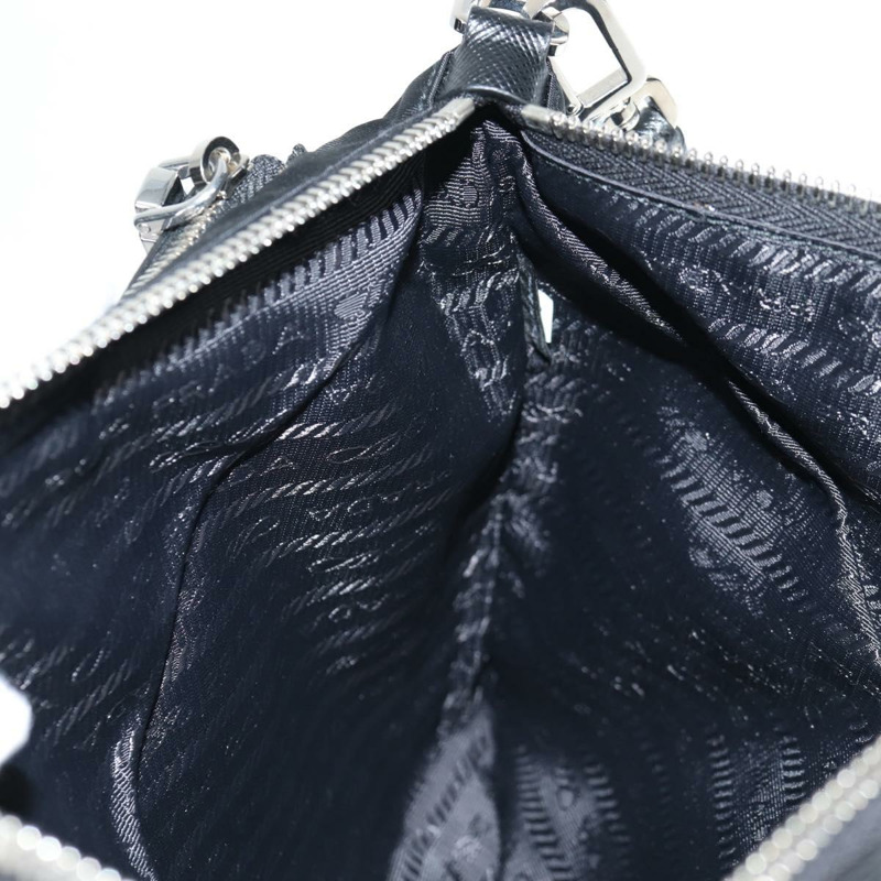 【日本直送】PRADA 手拿包 Saffiano 尼龍黑銀色正品 am9108V-20