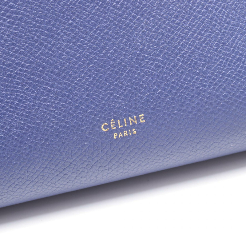 CELINE 腰包 迷你 肩背包 手提包 176103 皮革 藍色 二手 女款-3