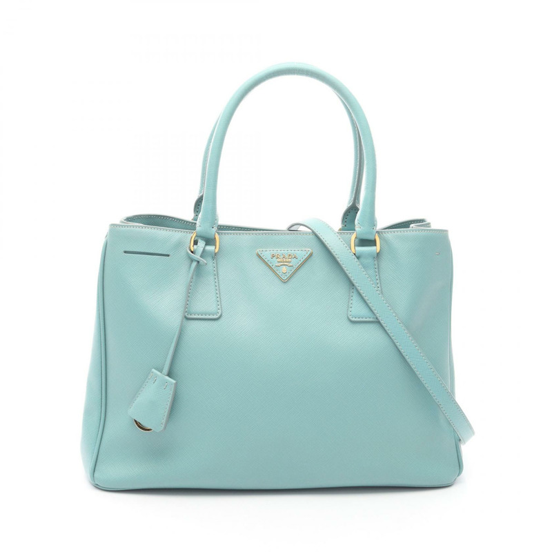 PRADA SAFFIANO Galleria 2Way 肩背包袋 BN1874 皮革 藍色 二手 女士-0