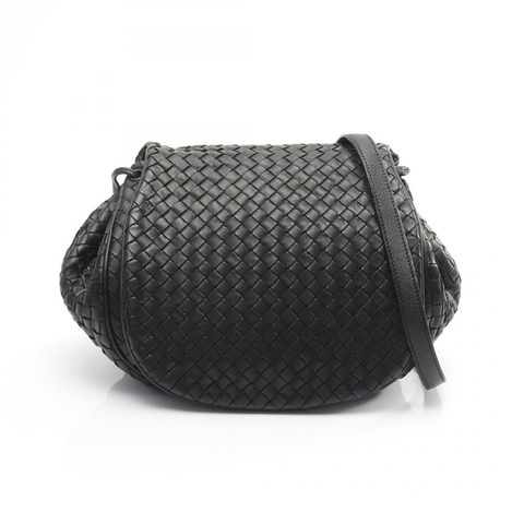 BOTTEGA VENETA Intrecciato 單肩包 245342 皮革 黑色 二手 女士