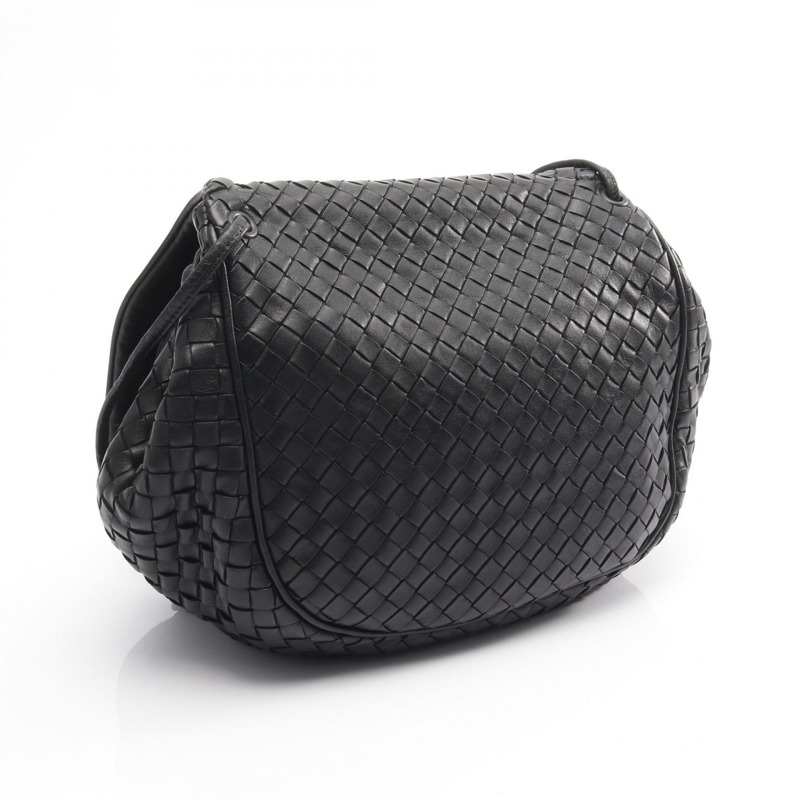 BOTTEGA VENETA Intrecciato 單肩包 245342 皮革 黑色 二手 女士-1