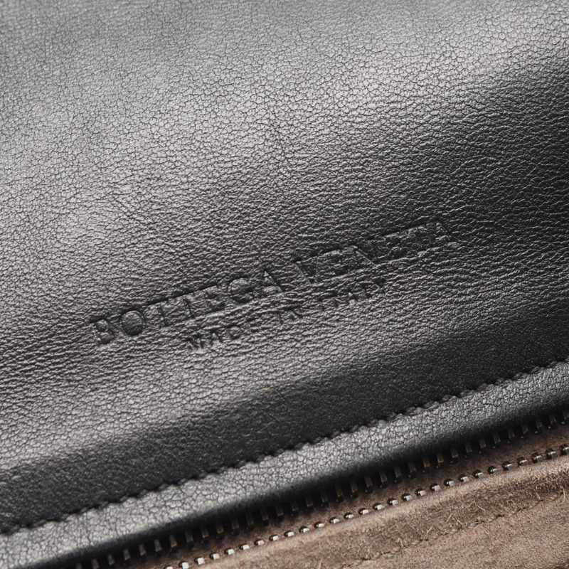 BOTTEGA VENETA Intrecciato 單肩包 245342 皮革 黑色 二手 女士-3