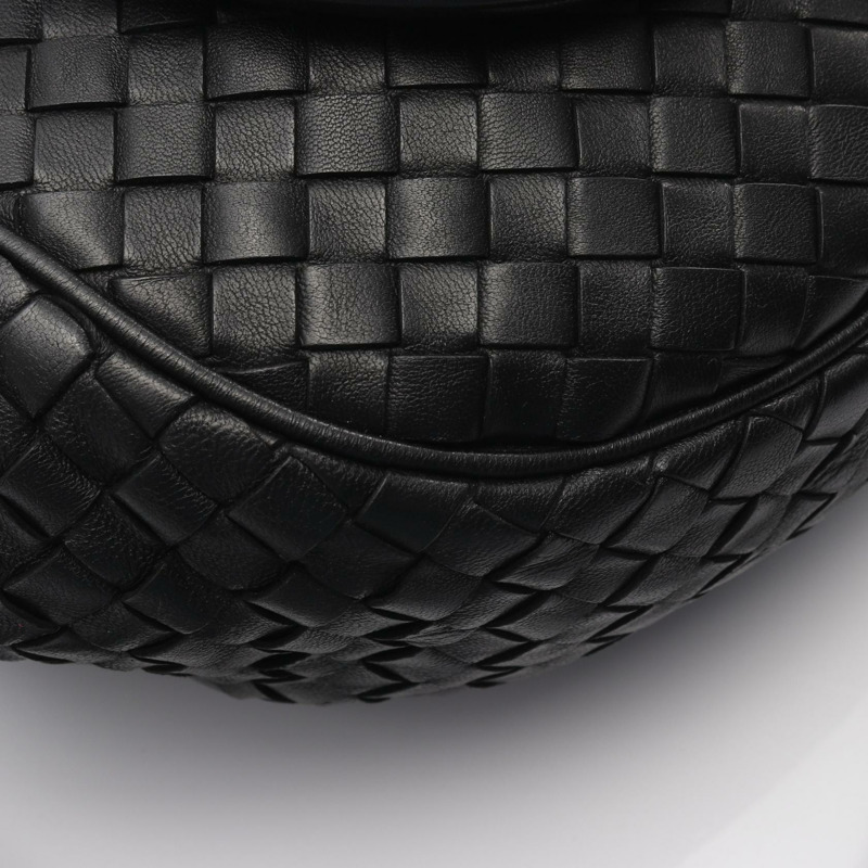 BOTTEGA VENETA Intrecciato 單肩包 245342 皮革 黑色 二手 女士-4