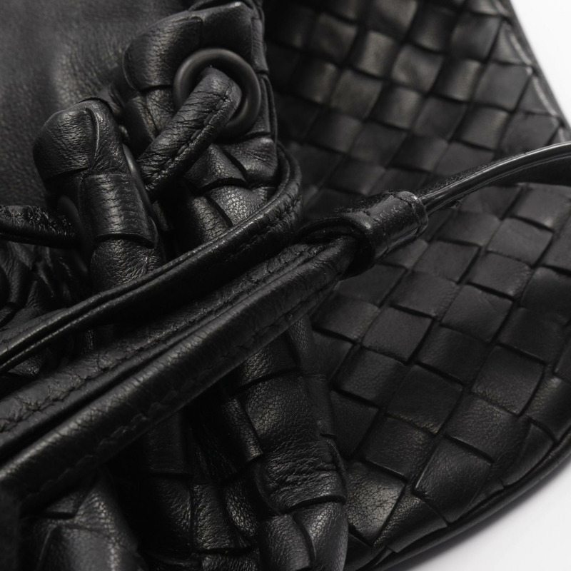 BOTTEGA VENETA Intrecciato 單肩包 245342 皮革 黑色 二手 女士-6