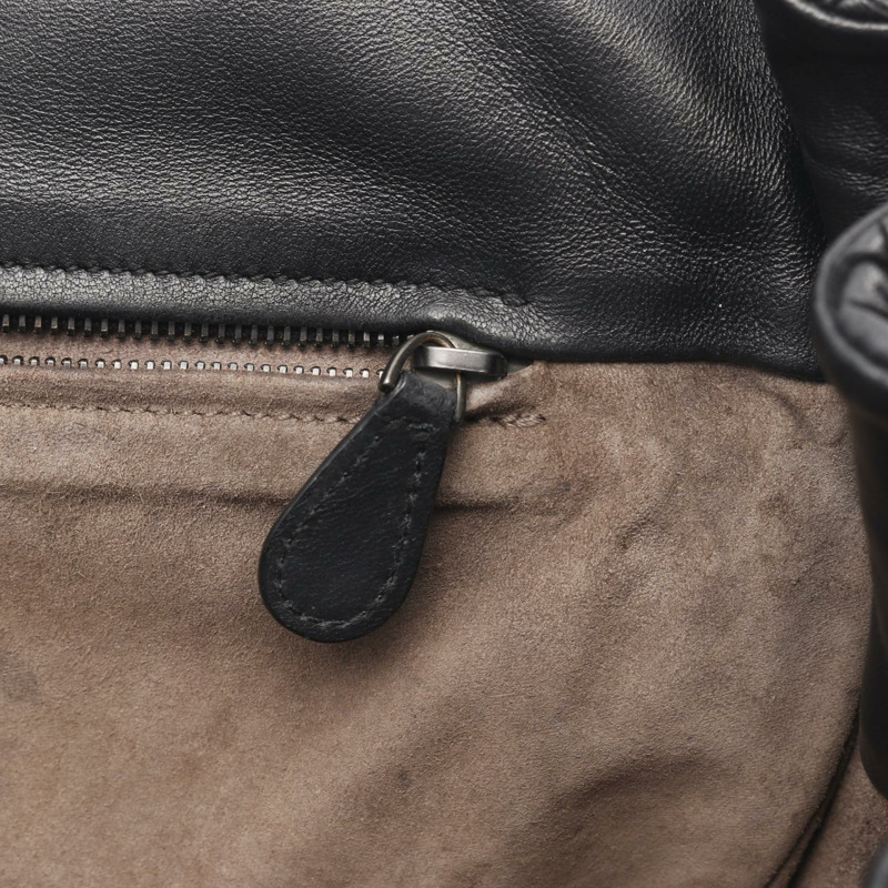 BOTTEGA VENETA Intrecciato 單肩包 245342 皮革 黑色 二手 女士-7