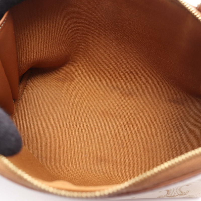 CELINE Triomphe 鏈條斜背包 10E382CBX 帆布皮革米色二手-11