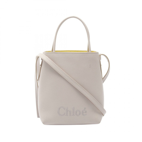 Chloe Sense 微型托特包肩斜背包手提包皮革粉紅二手女款