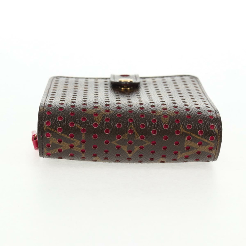 【日本直送】LOUIS VUITTON Monogram Perfo 緊湊型拉鍊皮夾紫紅色 M95188 LV Auth am9095V-2