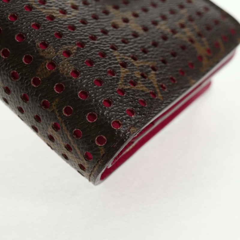 【日本直送】LOUIS VUITTON Monogram Perfo 緊湊型拉鍊皮夾紫紅色 M95188 LV Auth am9095V-6